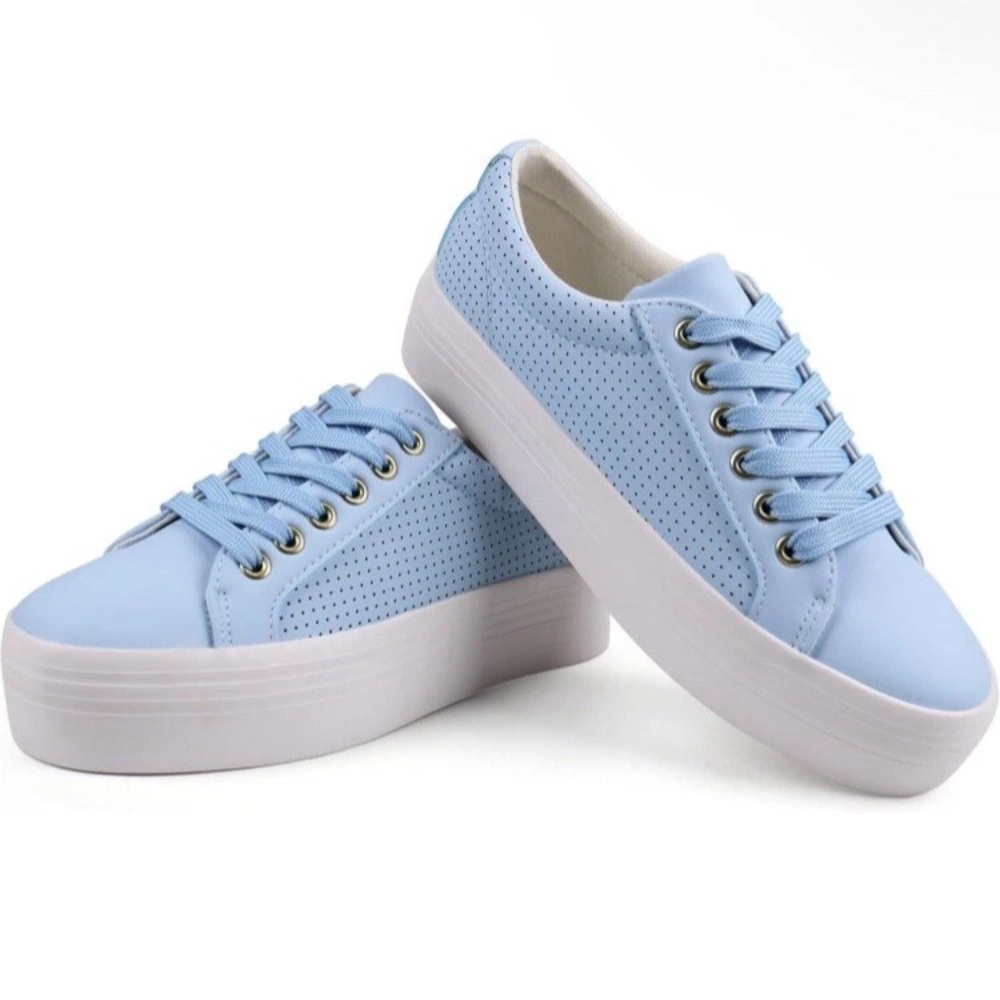 Jabasic Platform Sneakers Lace Up Platform Fashion Shoes Size 8